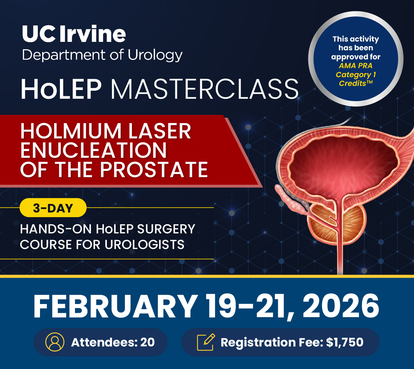 UCI Urology HoLEP Course 2026 Banner UCI Urology HoLEP Course 2026 Banner